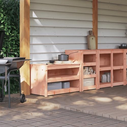 Massbinet Outdoor-Küchenschränke 2 STK. Massivholz Douglasie Kleine Schränke mit Arbeitsplatte von Massbinet