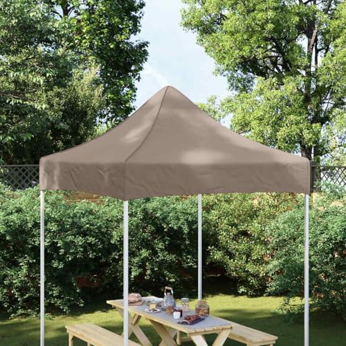 Massbinet Partyzelt-Dach 2x2 m Taupe 270 g/m² Schutzhaube für Gartenpavillon Pavillondach Regenschutz von Massbinet