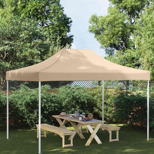 Massbinet Partyzelt-Dach 4,5x3 m Beige 270 g/m² Schutzhaube für Gartenpavillon Pavillondach Regenschutz von Massbinet