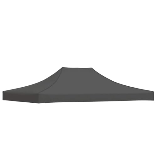 Massbinet Partyzelt-Dach 4x3 m Anthrazit 270 g/m² Partyzelt Ersatzbezug Top Abdeckung Baldachin von Massbinet