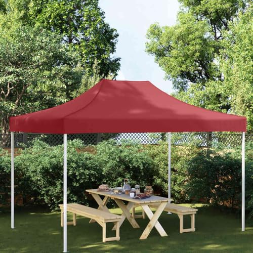 Massbinet Partyzelt-Dach 4x3 m Burgunderrot 270 g/m² Schutzhaube für Gartenpavillon Pavillondach Regenschutz von Massbinet