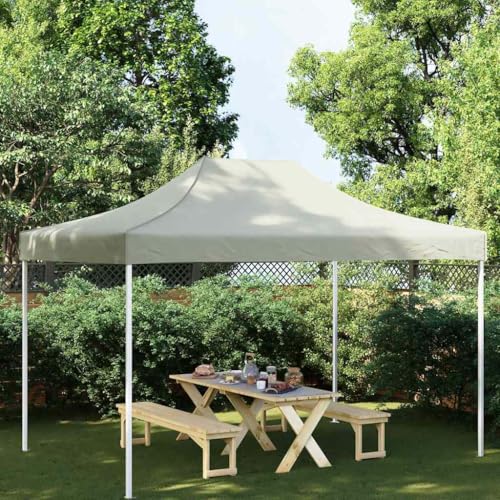 Massbinet Partyzelt-Dach 4x3 m Creme 270 g/m² Gartenpavillon Pavillondach Faltpavillon Sturmfest von Massbinet