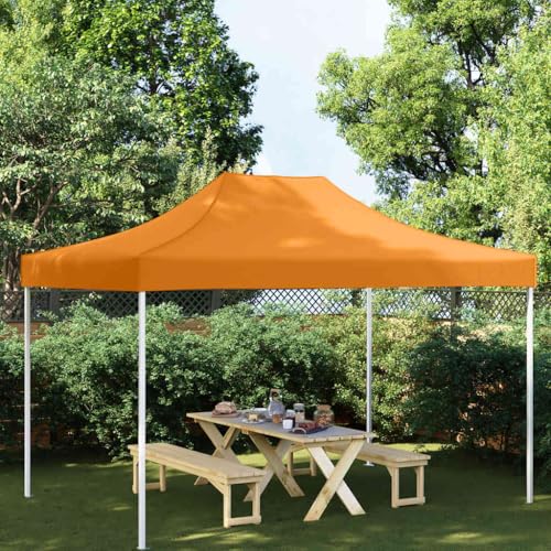 Massbinet Partyzelt-Dach 4x3 m Orange 270 g/m² Gartenpavillon Pavillondach Faltpavillon Sturmfest von Massbinet
