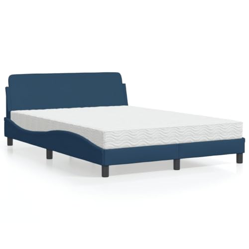 Massbinet Polsterbett Doppelbett mit Matratze Bettgestell Jugendbett Bett mit Lattenrost Einfache Montage Dover Blau 120x200 cm Stoff Massbinet Polsterbett Doppelbett mit Matratze Bettgestell Jugendbett Bett mit Lattenrost Einfache Montage Dover Blau 120x200 cm Stoff von Massbinet