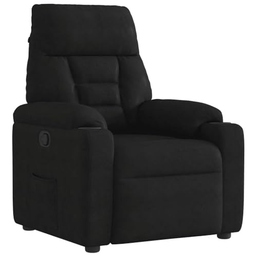 Massbinet Relaxsessel Fernsehsessel Liegesessel mit Liegefunktion gepolstert Sessel mit Verstellbarer Rückenlehne Ruhesessel für Wohnzimmer Schlafzimmer Schwarz Mikrofasergewebe von Massbinet