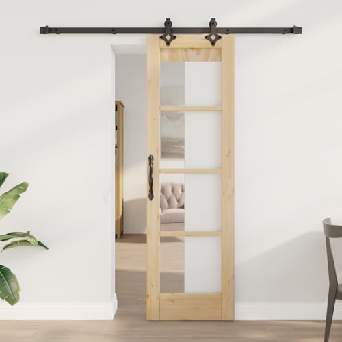 Massbinet Schiebetür mit Hardware-Set "ORKDAL" aus massivem Holz & Glas Schiebetürsystem Komplett-Set für Schiebetüren Massbinet Schiebetür mit Hardware-Set "ORKDAL" aus massivem Holz & Glas Schiebetürsystem Komplett-Set für Schiebetüren von Massbinet
