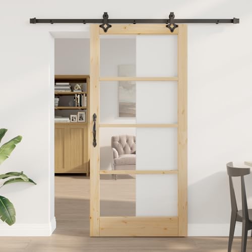 Massbinet Schiebetürsystem Komplett-Set für Schiebetüren Schiebetür mit Hardware Set "ORKDAL" Massivholz & Glas Massbinet Schiebetürsystem Komplett-Set für Schiebetüren Schiebetür mit Hardware Set "ORKDAL" Massivholz & Glas von Massbinet
