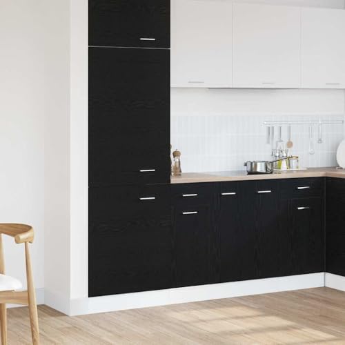 Massbinet Schubladenunterschrank mit Tür Schwarze Eiche 30 x 46 x 81.5 cm Moderner Stil Anti-Kipp-Design Holz für Mehrzweckschrank Vorratsschrank für Küche, Wohnzimmer, Esszimmer von Massbinet