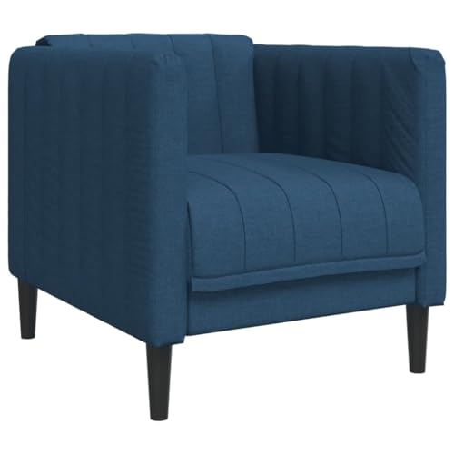 Massbinet Sessel Blau Stoff Sofa mit Extra Tiefen Sitzen Mini Sofas Wohnzimmer von Massbinet