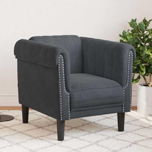 Massbinet Sessel Dunkelgrau Samt Sofas Wohnzimmer Einzelsofa für Schlafzimmer von Massbinet