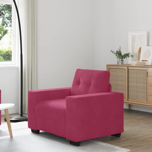 Massbinet Sessel Weinrot 60 cm Samt Polstersofa Fernsehsessel Stoffsofa Sitzmöbel mit Kissen von Massbinet