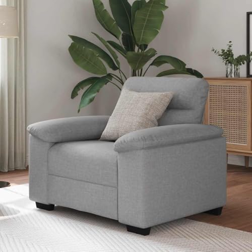 Massbinet Sessel Wolkengrau 60 cm Stoff Sofas mit abnehmbaren Kissen und Rückenlehnen von Massbinet