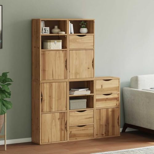 Massbinet Sideboard, Kommodeschrank mit Schubladen Beistellschränke 5 STK. ODDA 40x24x79 cm Massivholz Kiefer von Massbinet