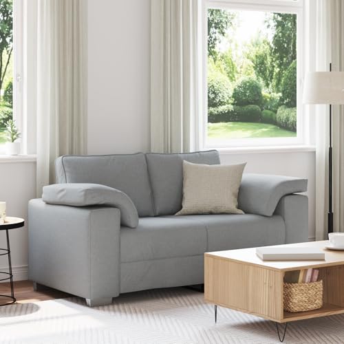 Massbinet Sofa 2-Sitzer Hellgrau 120 cm Stoff Modernes Sofa Kleines Stoffcouch mit Armlehne Wohnzimmer Massbinet Sofa 2-Sitzer Hellgrau 120 cm Stoff Modernes Sofa Kleines Stoffcouch mit Armlehne Wohnzimmer von Massbinet