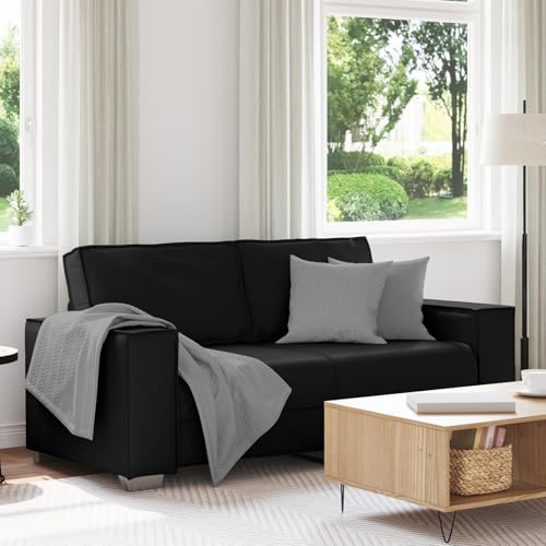Massbinet Sofa 2-Sitzer Schwarz 140 cm Kunstleder Modern Mini Sofas Getuftetes Kleine Couch Massbinet Sofa 2-Sitzer Schwarz 140 cm Kunstleder Modern Mini Sofas Getuftetes Kleine Couch von Massbinet