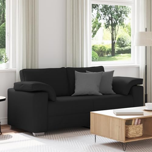 Massbinet Sofa 2-Sitzer Schwarz 140 cm Stoff Sofa Polstersofa mit Rückenlehnen für Schlafzimmer Massbinet Sofa 2-Sitzer Schwarz 140 cm Stoff Sofa Polstersofa mit Rückenlehnen für Schlafzimmer von Massbinet