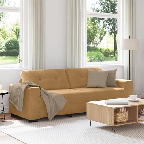 Massbinet Sofa 3-Sitzer Braun 180 cm Samt Sofa Sitzfläche für Loft Apartment Spielzimmer Massbinet Sofa 3-Sitzer Braun 180 cm Samt Sofa Sitzfläche für Loft Apartment Spielzimmer von Massbinet