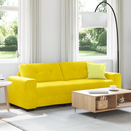 Massbinet Sofa 3-Sitzer Gelb 180 cm Samt Getuftetes Kleine Couch für Wohnzimmer Büro Wohnung Massbinet Sofa 3-Sitzer Gelb 180 cm Samt Getuftetes Kleine Couch für Wohnzimmer Büro Wohnung von Massbinet