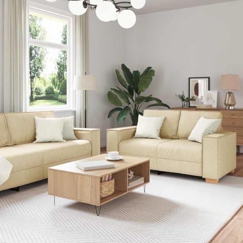 Massbinet Sofa 3 sitzer und 2 sitzer und Sessel Cremefarben Stoff Massbinet Sofa 3 sitzer und 2 sitzer und Sessel Cremefarben Stoff von Massbinet
