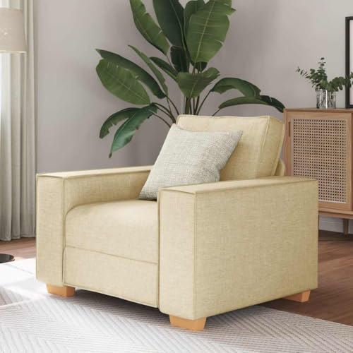 Massbinet Sofa Stuhl Creme 60 cm Stoff Mini Sofas für Wohnzimmer Wohnung Büro Einfache Montage von Massbinet