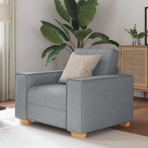 Massbinet Sofa Stuhl Hellgrau 60 cm Stoff Mini Sofas für Wohnzimmer Wohnung Büro Einfache Montage von Massbinet