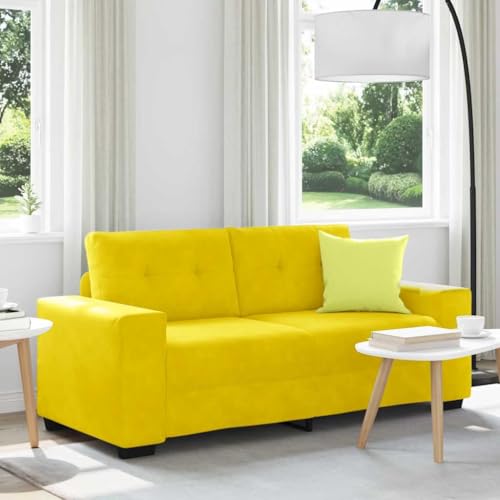 Massbinet Sofa mit Schlaffunktion Polstersofa Sofagarnitur Zweisitzer-Sofa Gelb 140 cm Samt Massbinet Sofa mit Schlaffunktion Polstersofa Sofagarnitur Zweisitzer-Sofa Gelb 140 cm Samt von Massbinet