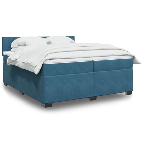 Massbinet Stilvoll Polsterbett Doppelbett Kopfteil Moderen Bettgestell mit Lattenrost Boxspringbett mit Matratze Dunkelblau 200x200 cm Samt Massbinet Stilvoll Polsterbett Doppelbett Kopfteil Moderen Bettgestell mit Lattenrost Boxspringbett mit Matratze Dunkelblau 200x200 cm Samt von Massbinet