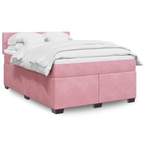 Massbinet Stilvoll Polsterbett Doppelbett Kopfteil Moderen Bettgestell mit Lattenrost Boxspringbett mit Matratze Rosa 160x200 cm Samt Massbinet Stilvoll Polsterbett Doppelbett Kopfteil Moderen Bettgestell mit Lattenrost Boxspringbett mit Matratze Rosa 160x200 cm Samt von Massbinet