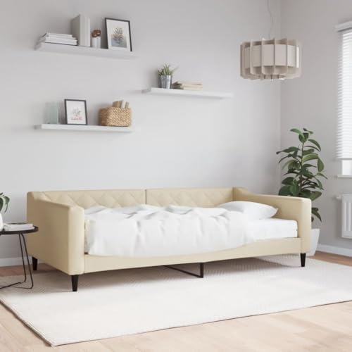 Massbinet Tagesbett Bettsofa Gästebett für Schlafzimmer Wohnzimmer Creme 100 x 200 cm-mit Matratze Massbinet Tagesbett Bettsofa Gästebett für Schlafzimmer Wohnzimmer Creme 100 x 200 cm-mit Matratze von Massbinet