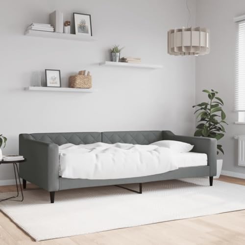 Massbinet Tagesbett Bettsofa Gästebett für Schlafzimmer Wohnzimmer Dunkelgrau 100 x 200 cm-mit Matratze von Massbinet