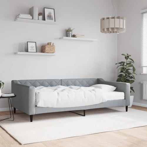 Massbinet Tagesbett Bettsofa Gästebett für Schlafzimmer Wohnzimmer Hellgrau 100 x 200 cm-mit Matratze Massbinet Tagesbett Bettsofa Gästebett für Schlafzimmer Wohnzimmer Hellgrau 100 x 200 cm-mit Matratze von Massbinet
