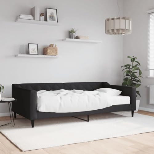 Massbinet Tagesbett Bettsofa Gästebett für Schlafzimmer Wohnzimmer Schwarz 100 x 200 cm-mit Matratze Massbinet Tagesbett Bettsofa Gästebett für Schlafzimmer Wohnzimmer Schwarz 100 x 200 cm-mit Matratze von Massbinet