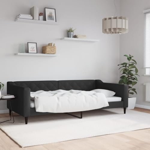 Massbinet Tagesbett Bettsofa Gästebett für Schlafzimmer Wohnzimmer Schwarz 100 x 200 cm von Massbinet