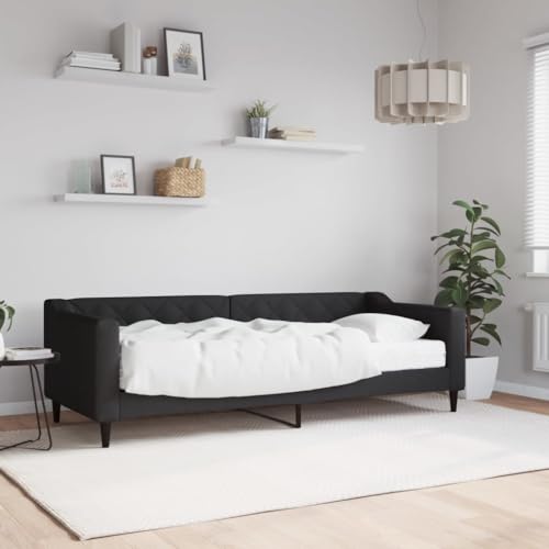 Massbinet Tagesbett Bettsofa Gästebett für Schlafzimmer Wohnzimmer Schwarz 80 x 200 cm-mit Matratze von Massbinet