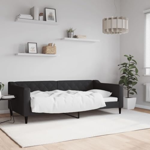 Massbinet Tagesbett Bettsofa Gästebett für Schlafzimmer Wohnzimmer Schwarz 90 x 190 cm von Massbinet