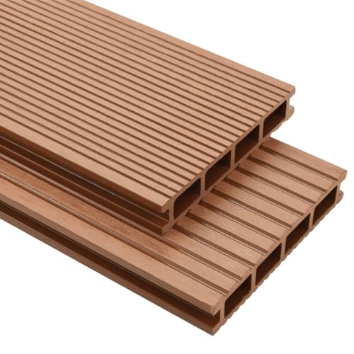 Massbinet WPC Hohlkammer Terrassendielen mit Zubehör 10 m² 2.2 m (Braun) von Massbinet