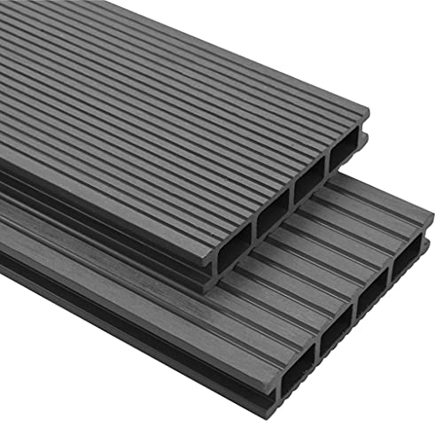 Massbinet WPC Hohlkammer Terrassendielen mit Zubehör 10 m² 2.2 m (Grau) von Massbinet