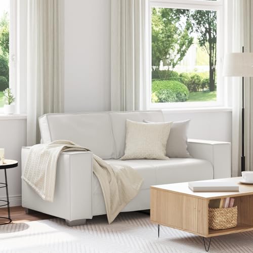 Massbinet Werkzeugfreie Montage Couches Sofa 2-Sitzer Weiß 120 cm Kunstleder von Massbinet