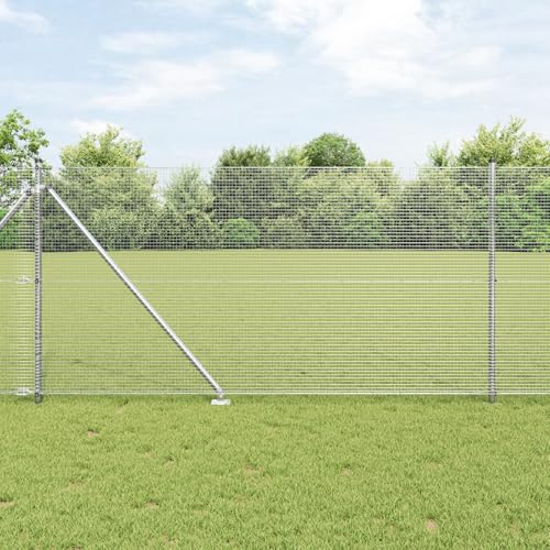Massbinet Zaunpfosten Set Set aus 2 Verzinkter Stahl 10 x 1 m Erweitbar Perfekt als Gartenzaun Gartentor Brettertzaun von Massbinet