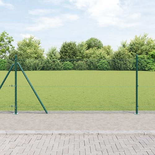 Massbinet Zaunpfosten Set Set mit 2 Grün Metall mit Kunststoffbeschichtung Perfekt als Gartenzaun Gartentor Brettertzaun von Massbinet