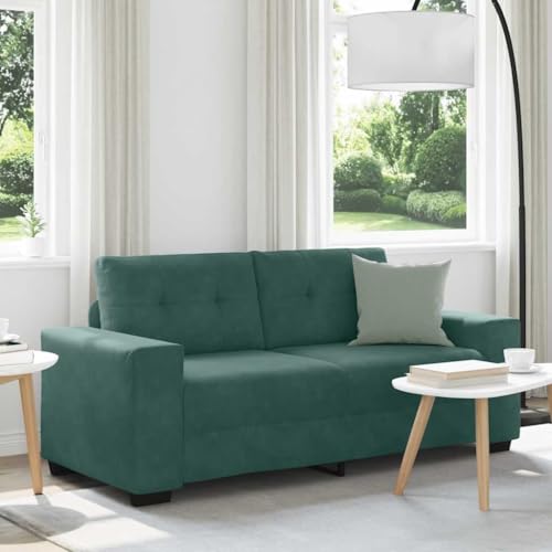 Massbinet Zweisitzer-Sofa Dunkelgrün 140 cm Samt Polstersofa Fernsehsessel Stoffsofa Sitzmöbel mit Kissen Massbinet Zweisitzer-Sofa Dunkelgrün 140 cm Samt Polstersofa Fernsehsessel Stoffsofa Sitzmöbel mit Kissen von Massbinet