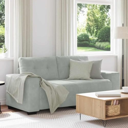 Massbinet Zweisitzer-Sofa Hellgrau 140 cm Samt Sofa 2 Sitzer, Bequemes Leinensofa Massbinet Zweisitzer-Sofa Hellgrau 140 cm Samt Sofa 2 Sitzer, Bequemes Leinensofa von Massbinet