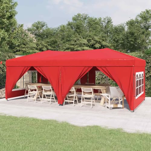 Massibinet Partyzelt Faltbar mit Seitenwänden Gartenpavillon mit Doppeln Entlüftung Rot 3x6 m Massibinet Partyzelt Faltbar mit Seitenwänden Gartenpavillon mit Doppeln Entlüftung Rot 3x6 m von Massbinet