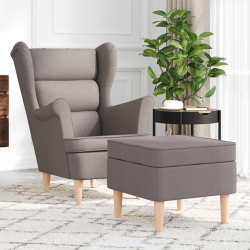 Massibinet Relaxsessel Fernsehsessel Lesesessel Sessel mit Fußhocker Taupe Stoff Massibinet Relaxsessel Fernsehsessel Lesesessel Sessel mit Fußhocker Taupe Stoff von Massbinet