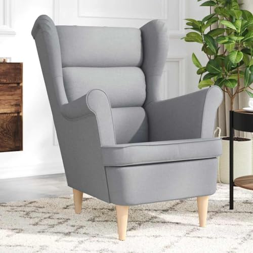 Massibinet Sessel Stilvolles Design Fernsehsessel Armlehnensessel Hellgrau 74x84x100 cm Stoff von Massbinet