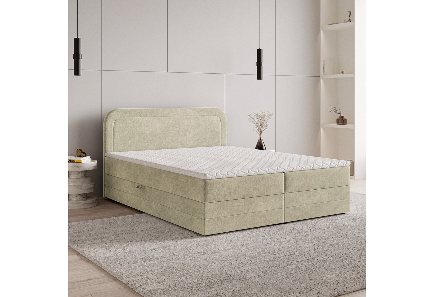 Masseno Boxbett ARMEL 140x200 cm mit Bonell Matratze und Topper Masseno Boxbett ARMEL 140x200 cm mit Bonell Matratze und Topper von Masseno
