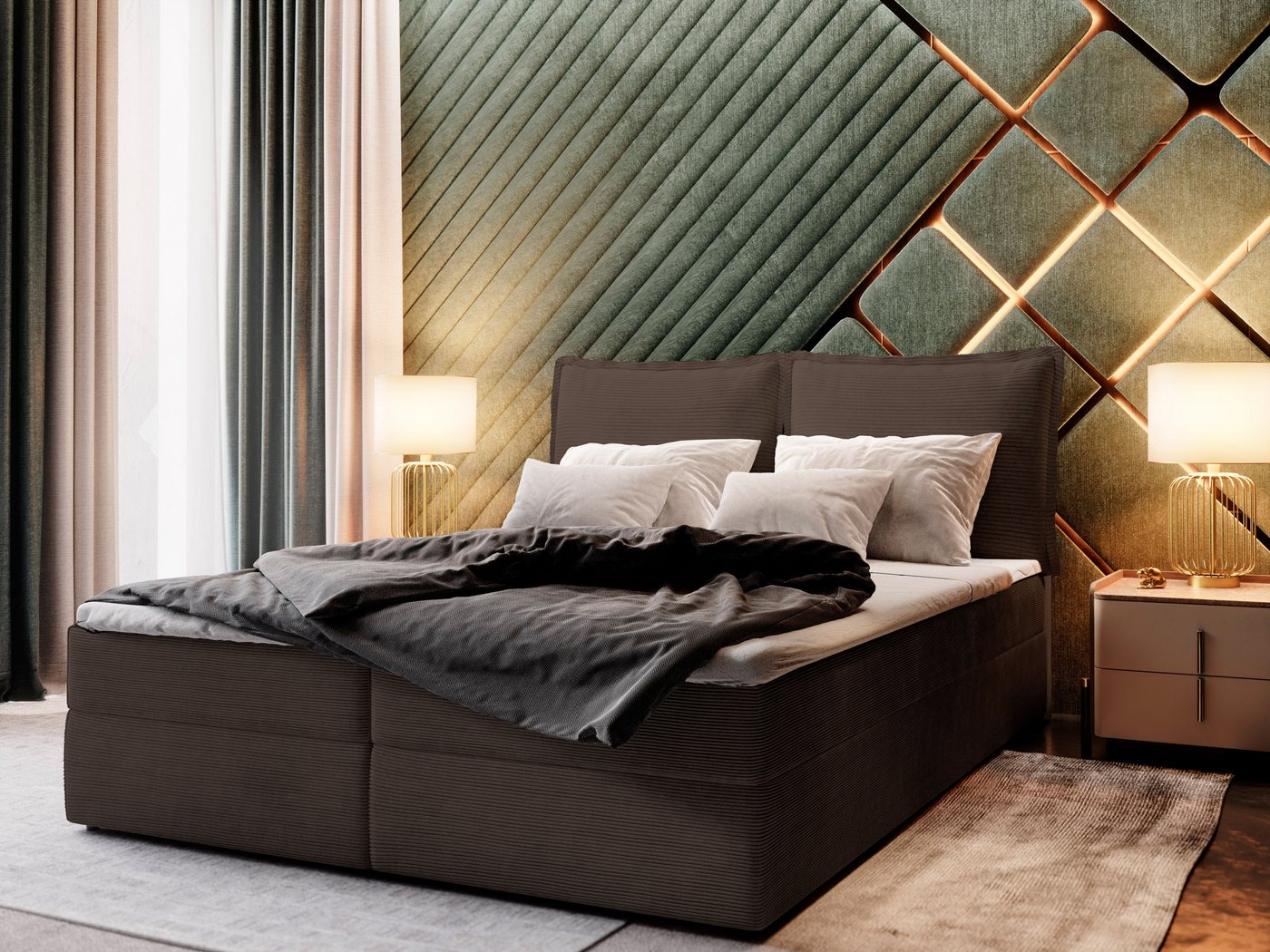 Masseno Boxbett LENTE 160x200 cm mit Bonell Matratze und Topper von Masseno