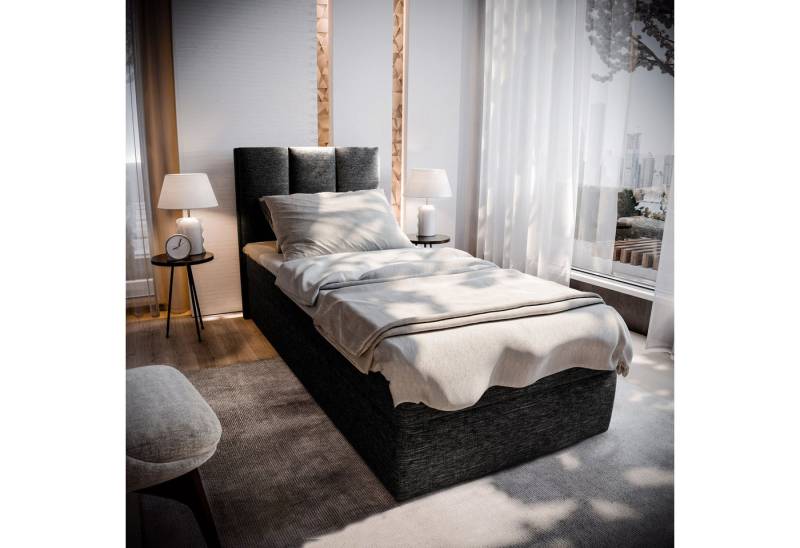 Masseno Boxbett MERIL 90x200 cm mit Bonell Matratze und Topper von Masseno