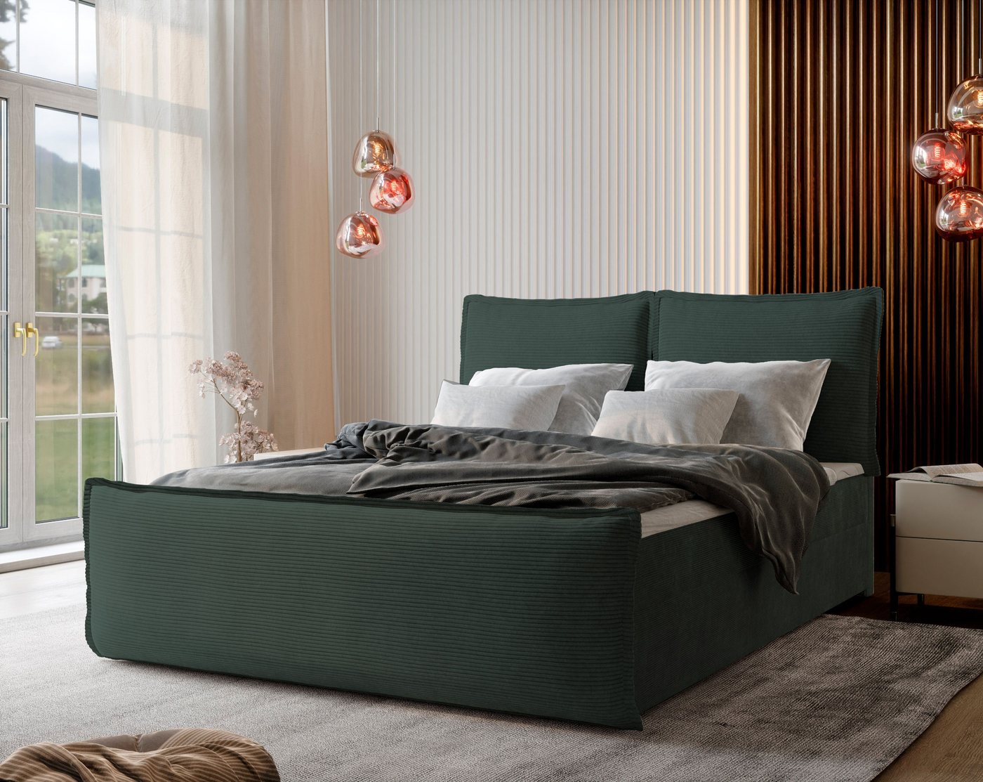 Masseno Boxbett MONTA 160x200 cm mit Bonell Matratze und Topper von Masseno
