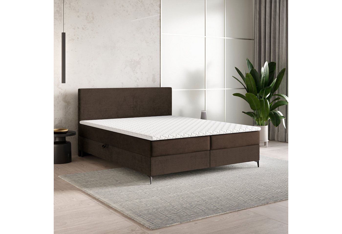 Masseno Boxbett TORREL 160x200 cm mit Bonell Matratze und Topper von Masseno